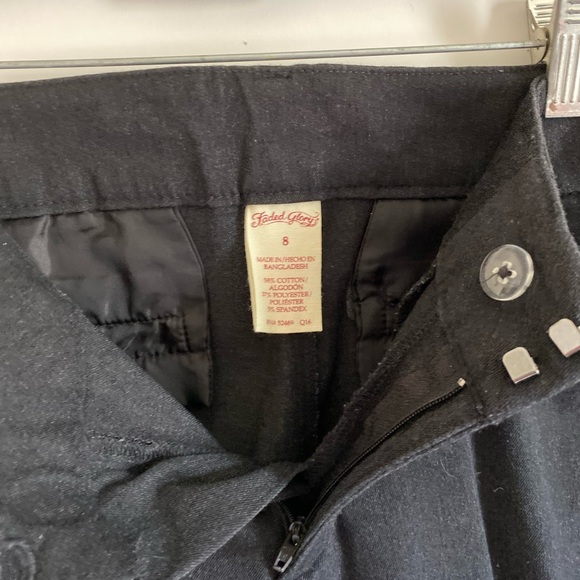 DARK GRAY PLEATED MID RISE COTTON BLEND DRESS PANTS - Picture 5 of 7